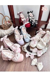 Sheep Puff Love Lace High Heel Shoes(Limited Pre-Order/8 Colours/Full Payment Without Shipping)